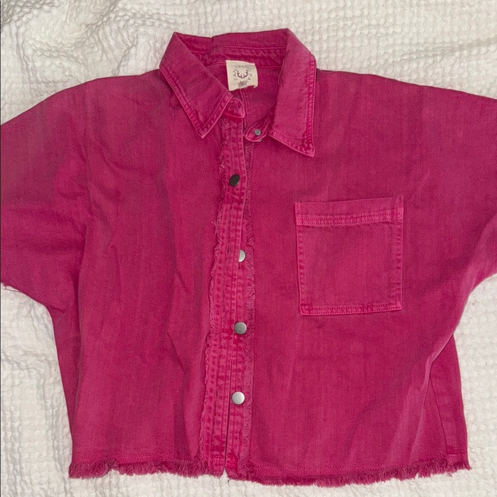 Pink Button Down Shirt with Traditional Collar